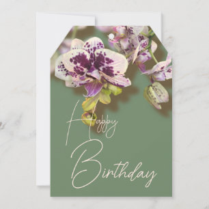 Orchids Tropical Floral Happy Birthday Holiday Card