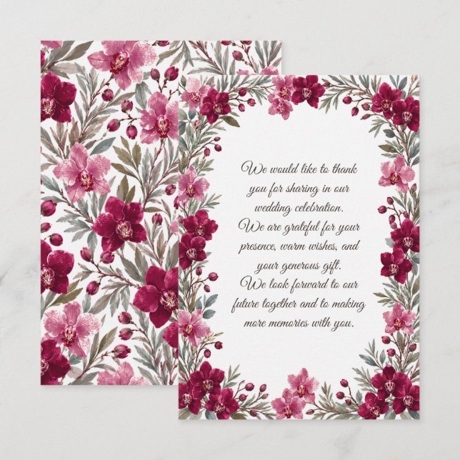 Orchids Wedding Card (Front/Back)
