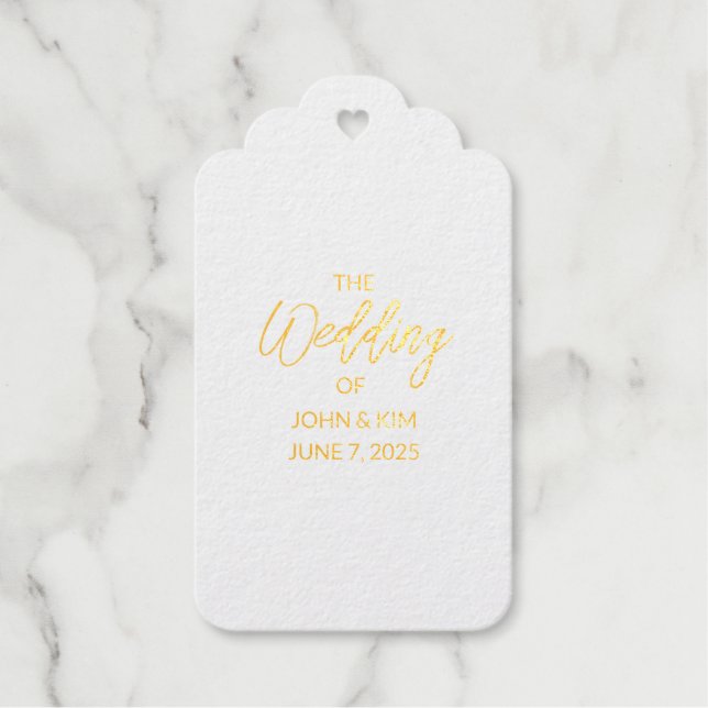 Orchids Wedding Gold Gift Tags (Front)