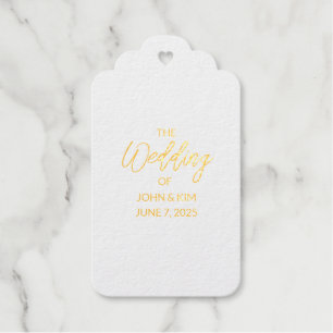 Orchids Wedding Gold Gift Tags