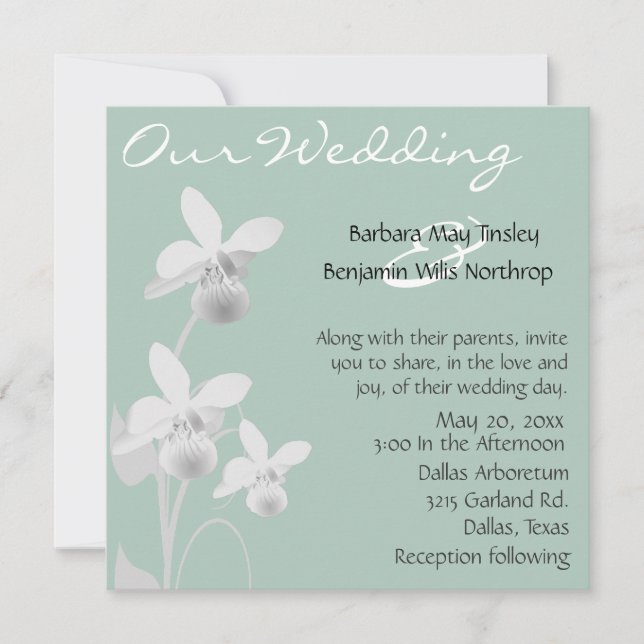 Orchids Wedding Invitation (Front)