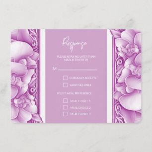 Orchids Wedding Ornate Photo QR Enclosure Cards