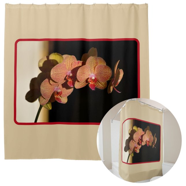 Orchids Yellow Coral Pink Photographic Floral Tan (Creator Uploaded)