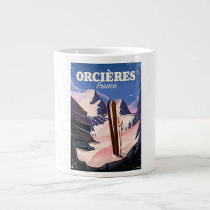 ORCIÈRES france ski poster Large Coffee Mug
