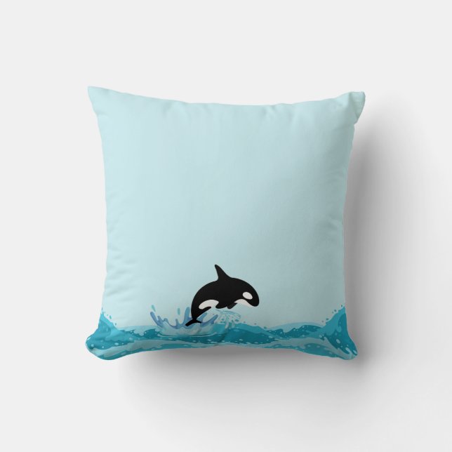 Orcinus Orca Throw Pillow (Front)