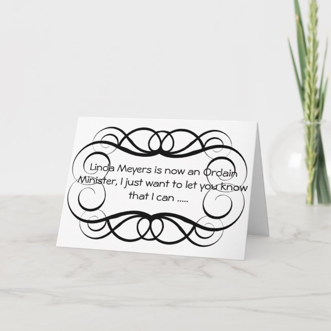 Ordained Minister Personalized Cards (Front)