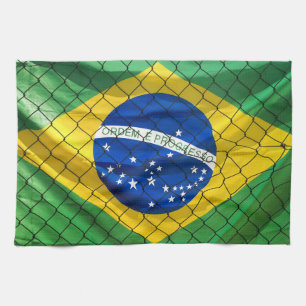 Ordem e Progresso Flag of Brazil Kitchen Towel