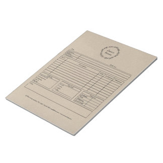 Order form rustic notepad