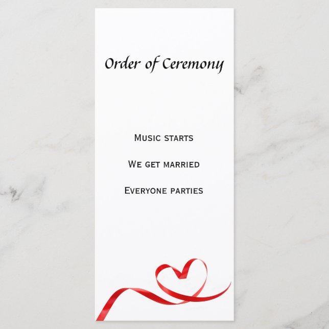 Order of Ceremony 4" x 9" Rackcard Program (Front)