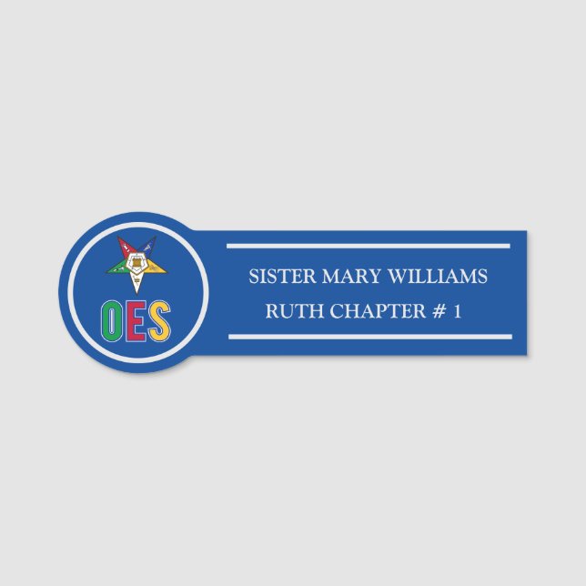 Order of Eastern Star Name Tag (Front)