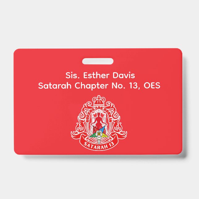 Order of Eastern Star (OES) Name Badge (Avant)