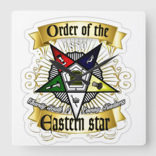 Order of Eastern Star Square Wall Clock