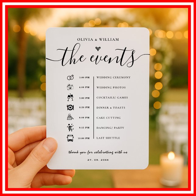Order of Events Elegant Wedding Program (Creator Uploaded)