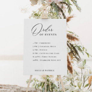 Order of Events Wedding Schedule Elegant Modern Poster