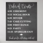 Order of Events Wedding Schedule Sign<br><div class="desc">Chalk rustic wedding schedule or timeline sign decoration for your wedding reception and ceremony!</div>