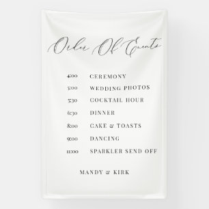 Order of Events Wedding Sign Minimalist Timeline 