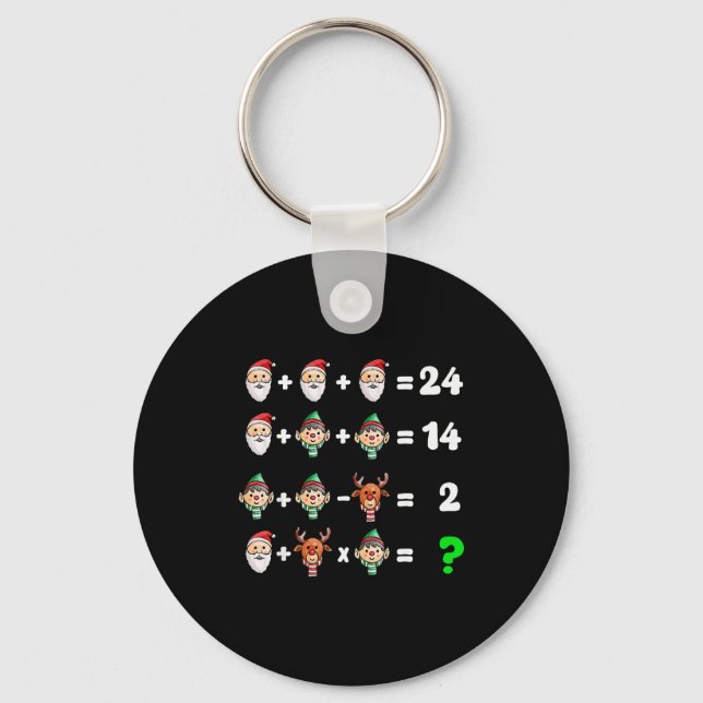 Order Of Operations Quiz Christmas Math Teacher Xm Keychain (Front)