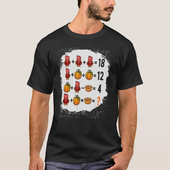 Order Of Operations Quiz Math Teacher Turkey Thank T-Shirt (Front)