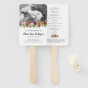 Order of Service Beach Photo Funeral Program Hand  Fan