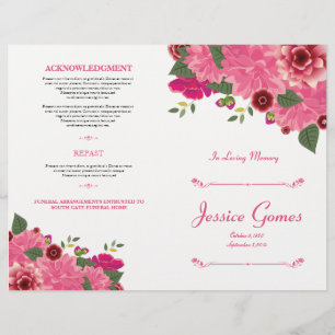 Order of Service Funeral Program Flyer