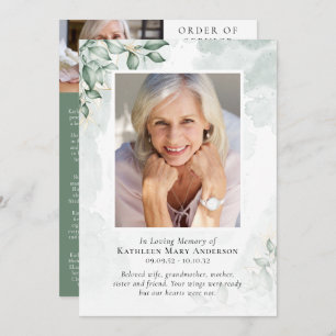 Order of Service   Photo Eucalyptus Watercolor Program