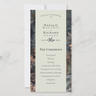 Order of service, program Slate & Grey gilded