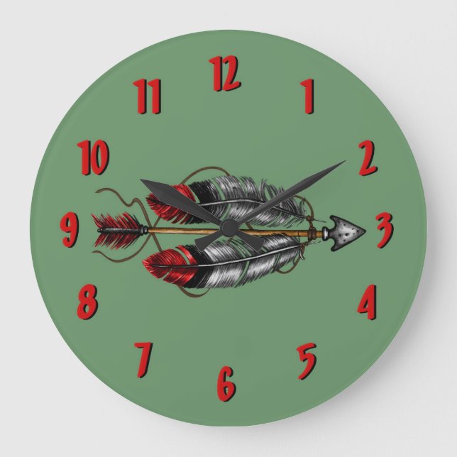 Order of the Arrow Clock ~ Green/Red (Front)