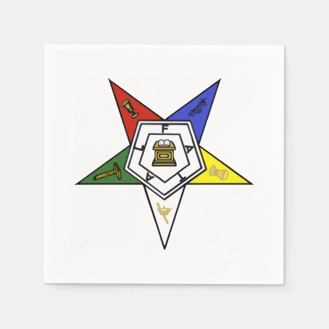 Order of the Eastern Star Emblem Napkin (Front)