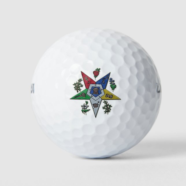 Order Of The Eastern Star Golf Balls (Front)