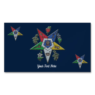 Order Of The Eastern Star Magnetic Business Card