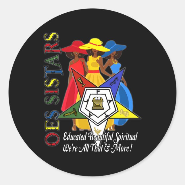 Order Of The Eastern Star Oes Ring Diva Sistar Of  Classic Round Sticker (Front)