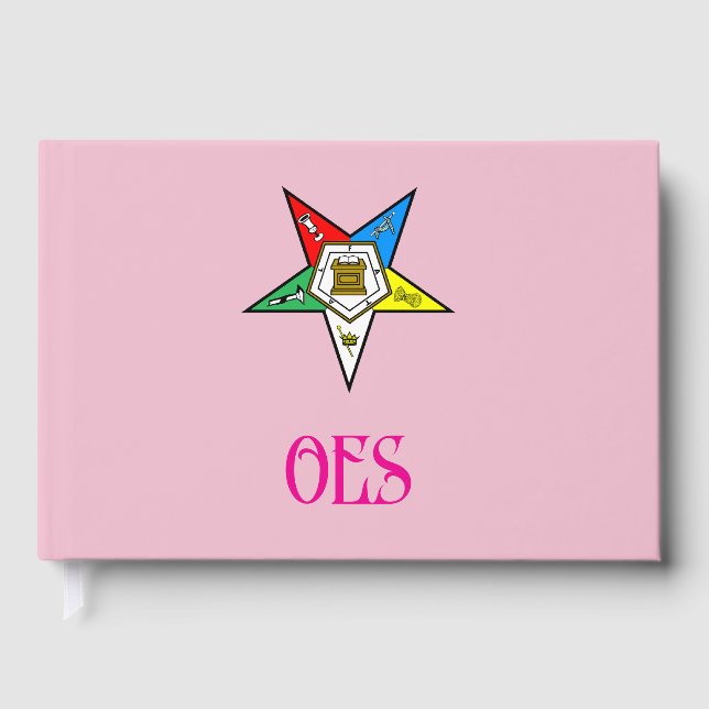 Order of the Eastern Star Pink Guest Book (Front)