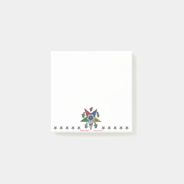 Order Of The Eastern Star Post-it Notes (Front)