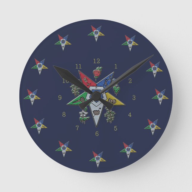 Order Of The Eastern Star Round Clock (Front)