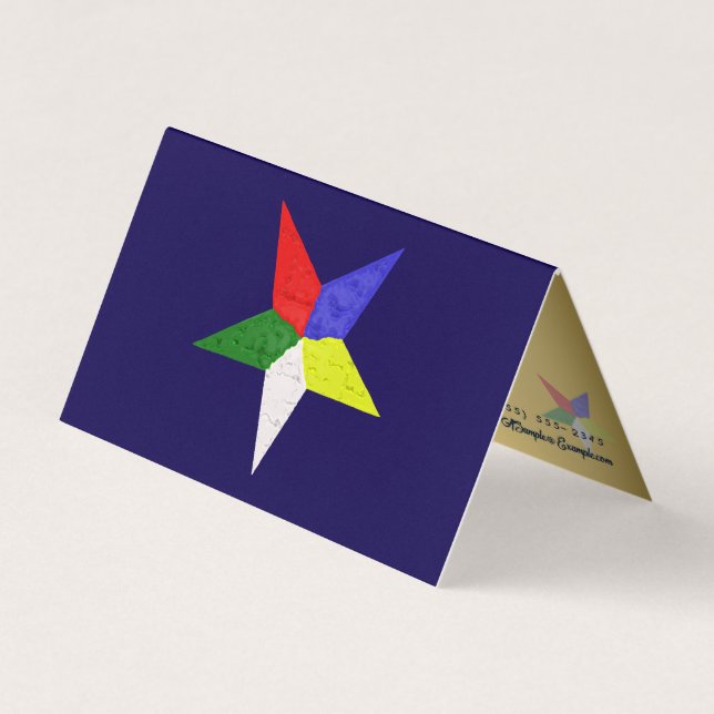 Order Of The Eastern Star (Wavy)  Business Card (Front)