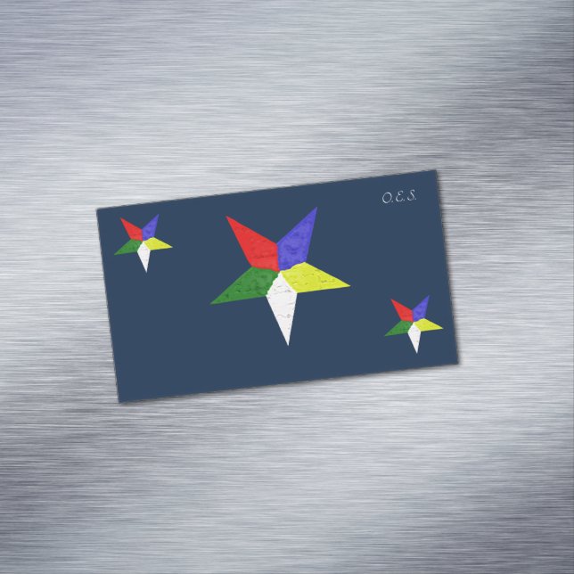 Order Of The Eastern Star (Wavy)  Magnetic Business Card (In Situ)