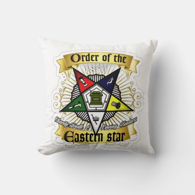 Order or Eastern Star Giant Throw Pillow (Front)