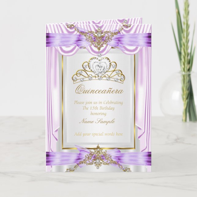 Order Quinceanera lilac purple Invitation (Front)