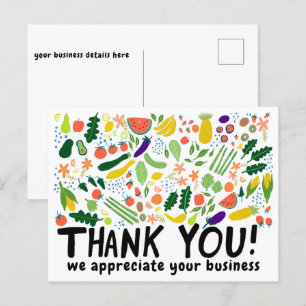 Order THANK YOU Groceries Fruits Veggies CUSTOM Postcard