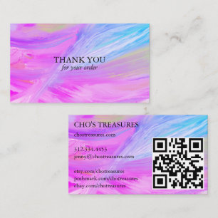 Order THANK YOU Minimalist Purple Blue Textured  Business Card