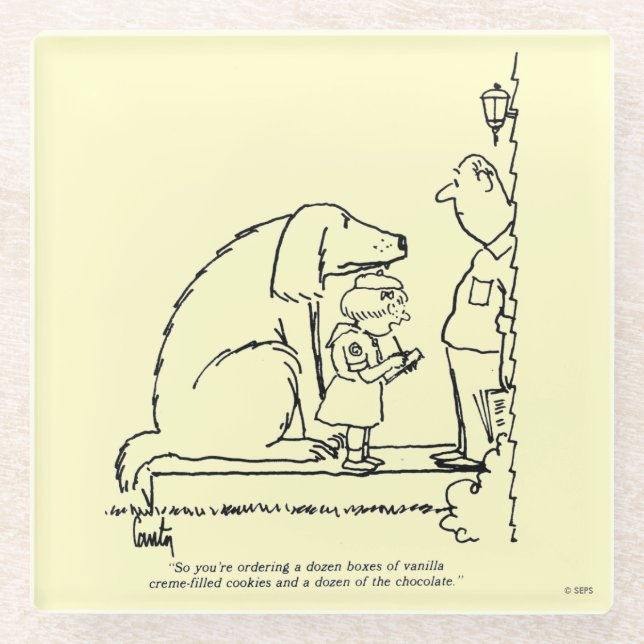 Ordering Cookies Glass Coaster (Front)