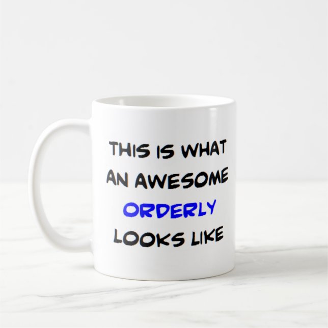 orderly, awesome coffee mug (Left)