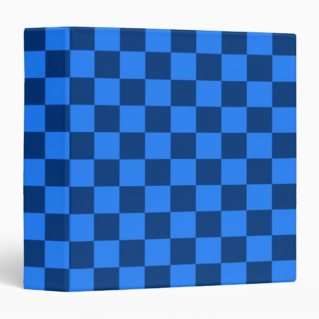 Orderly Blue Checkerboard Pattern Binder (Front/Spine)