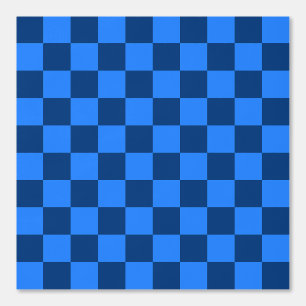 Orderly Blue Chequerboard Pattern Wallpaper