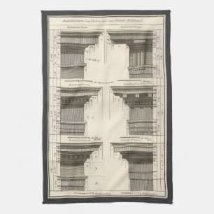 Orders of Architecture, Vintage Entablatures Kitchen Towel