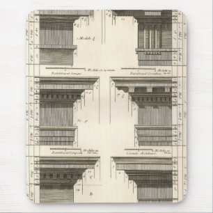 Orders of Architecture, Vintage Entablatures Mouse Pad