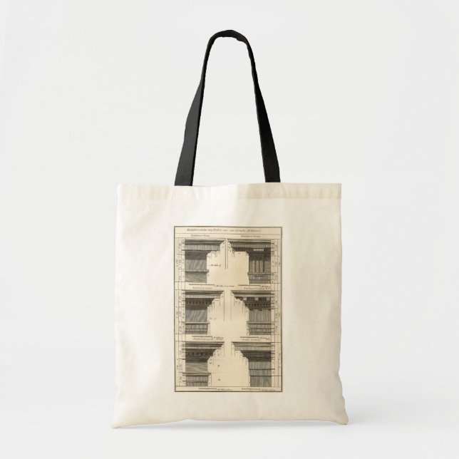 Orders of Architecture, Vintage Entablatures Tote Bag (Front)