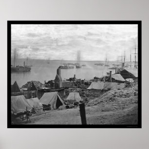 Ordinance Barge Explosion at City Point 1864 Poster