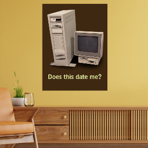 Ordinateur de Bureau Vintage Me Date-t-il Affiche