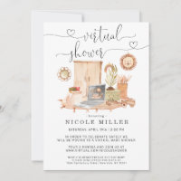 Ordinateur portable aquarelle | Invitation au Baby